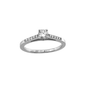 Anillo de Compromiso de Oro Blanco con Diamante AN010213