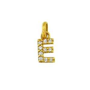 Colgante de Oro Letra E con Diamantes CO010651-E