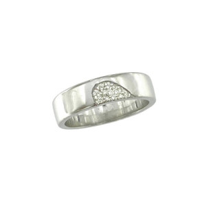 Anillo de Compromiso de Oro Blanco y Diamantes AN010285