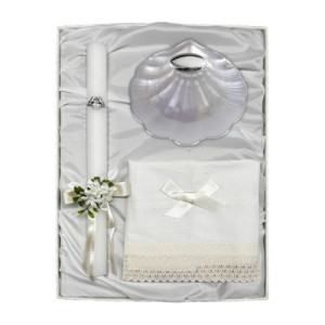 Vela para Bautizo y Concha para Bautizo con Paño VA091339