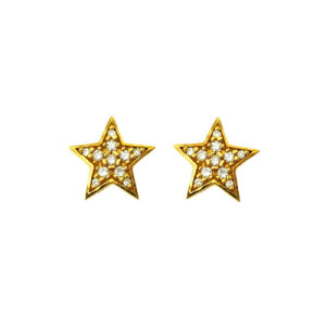 Pendientes de Estrella de Oro con Diamantes PE010024