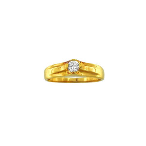 Anillo Solitario de Oro con Circonita AN010274