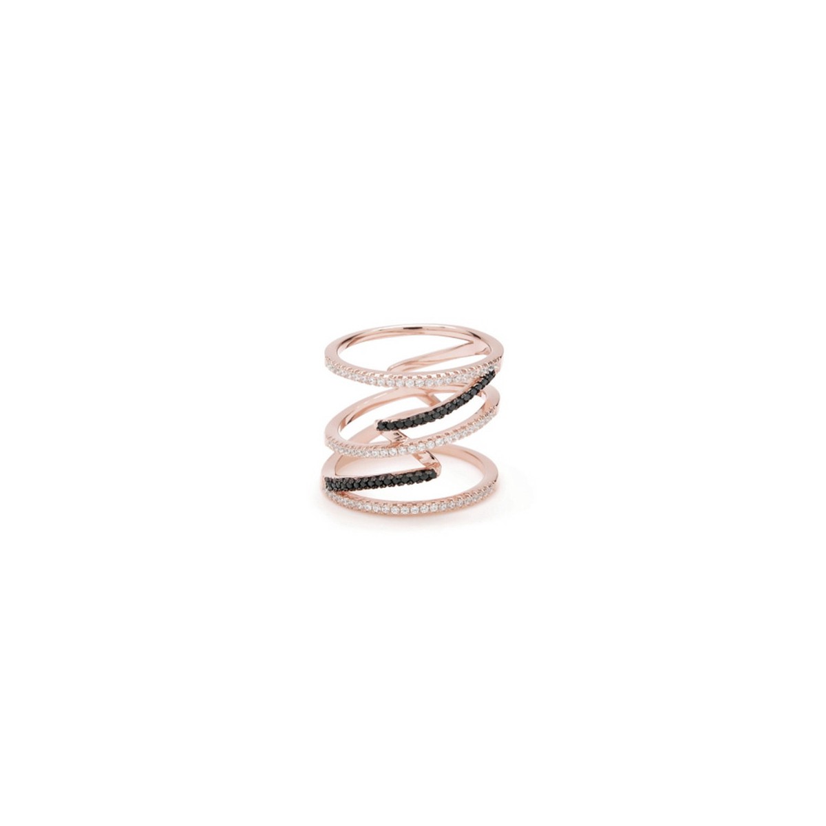 Anillo Plata Rosa LineArgent con circonitas