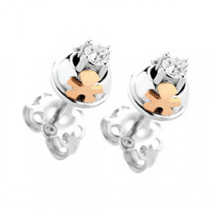 Pendientes de Oro Blanco y Diamantes leBebé LBB247