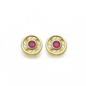 Pendientes Oro Cristal Rojo