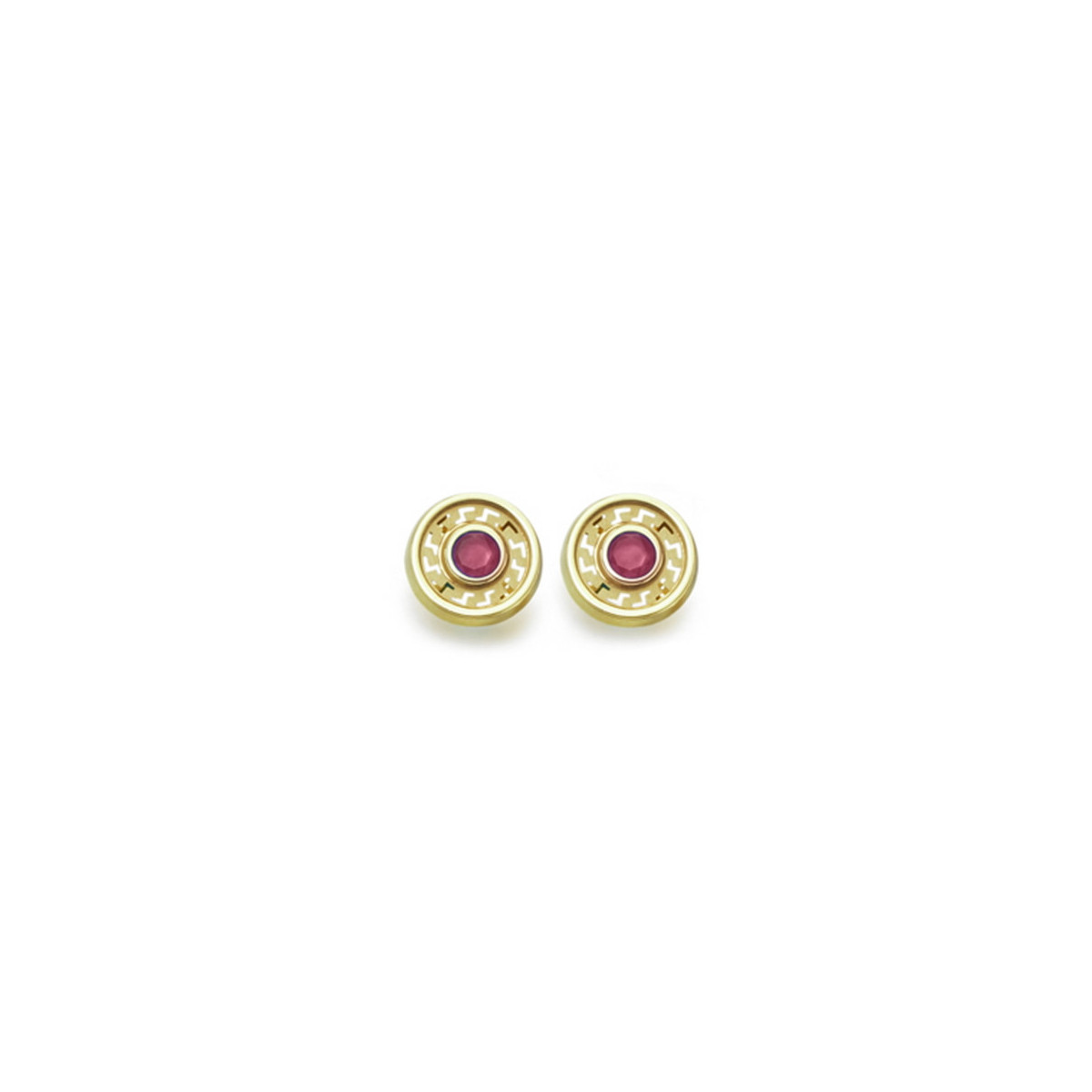 Pendientes Oro Cristal Rojo