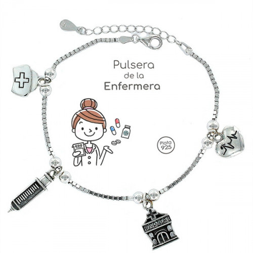 Pulsera Eres lo mas Mujer Enfermera Plata