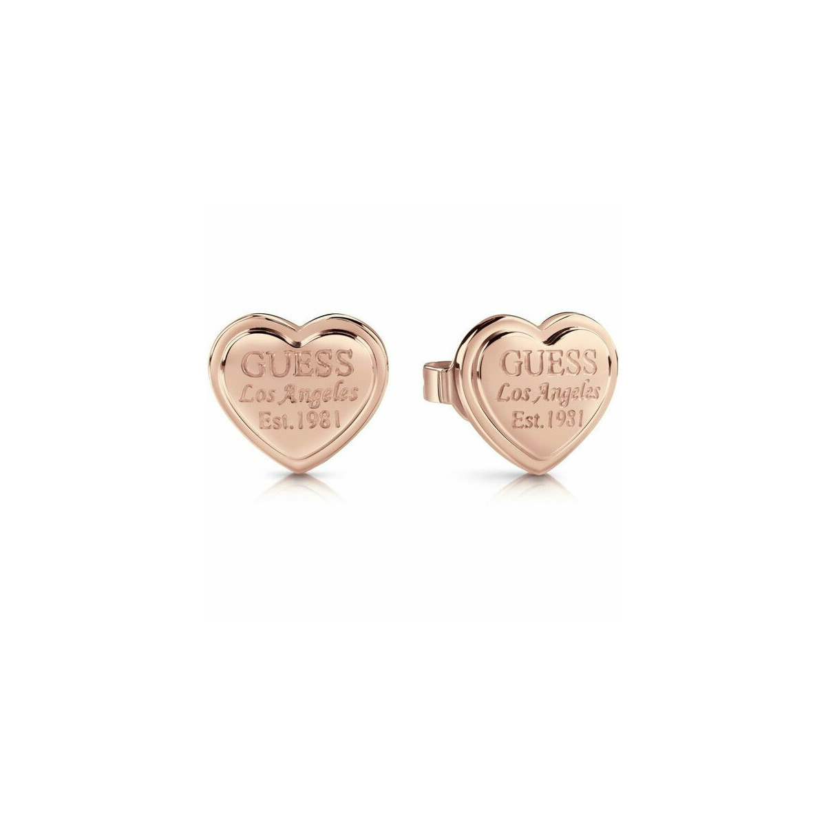 Pendientes Guess Acero Rosa Corazón Mujer UBE28010