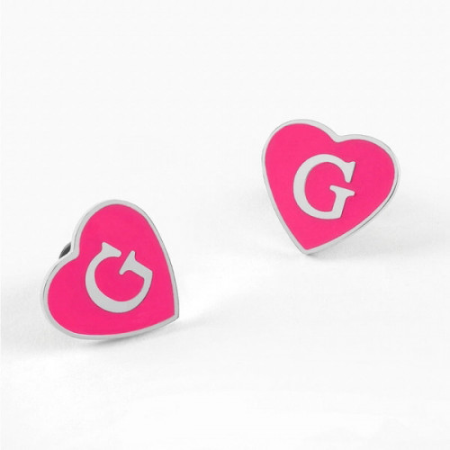 Pendientes Guess Corazón Fucsia UBE70256