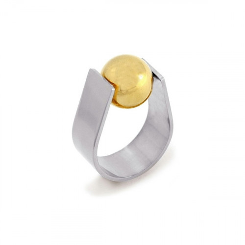 Anillo Anartxy Acero Bicolor Bola Mujer AAN390PL