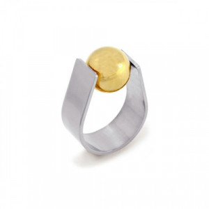 Anillo Anartxy Acero Bicolor Bola Mujer AAN390PL