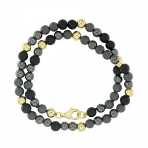Pulsera de Hematite, Ónix y Plata El Cabo Collection