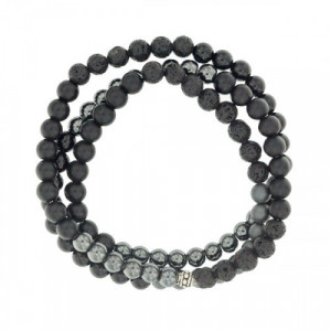 Pulsera de Plata El Cabo Collection - Lava, Hematite, Ágata y Ónix