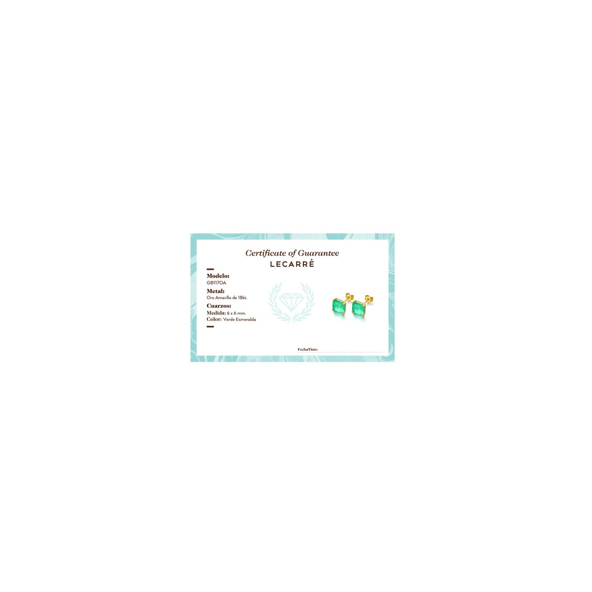Pendientes LeCarré Oro Green Love GB117OA.00
