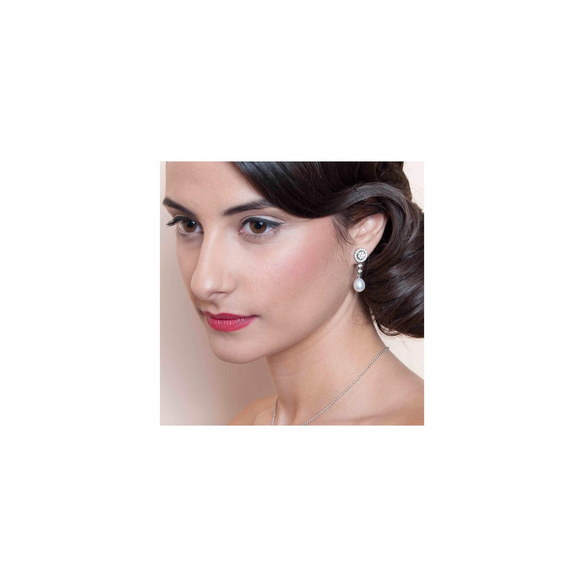 Pendientes Marina García Perla Novia Desmontables 9357PB