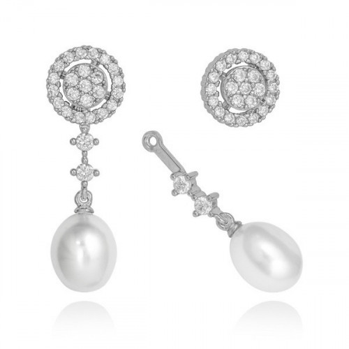 Pendientes Marina García Perla Novia Desmontables 9357PB
