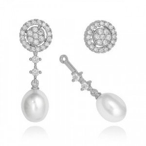 Pendientes Marina García Perla Novia Desmontables 9357PB