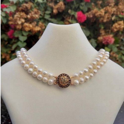 Collar de Perlas Naturales Verajoya Broche Plata