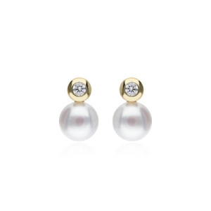 Pendientes de Oro con Perla de Comunión Niña PE000148
