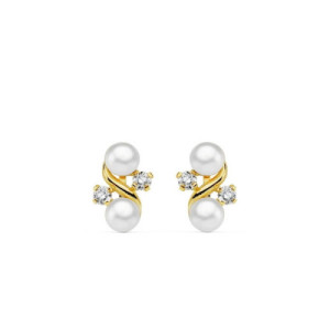 Pendientes de Oro con Perla de Comunión Niña PE010435