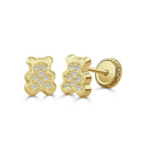 Pendientes de Bebé Oso Oro PE010894A