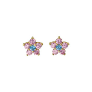 Pendientes de Oro para Niña Comunión Flor PE011502