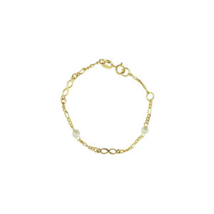 Pulsera de Oro Bebé con Perlas PU010107