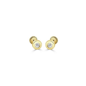Pendientes de Bebé Oro Donut Circonita 4mm PE010828