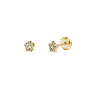 Pendientes de Bebé Flor Oro PE010918