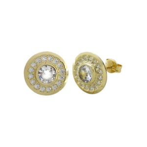 Pendientes de Botón de Oro para Mujer PE010771