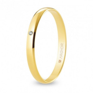 Alianza de Oro con Diamante 0,01Ct 2,5mm AL010017