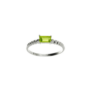 Anillo de Oro Blanco con Peridoto AN010435-15B