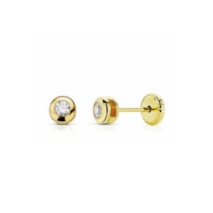 Pendientes de Bebé Oro Chatón Circonita 5 mm PE011501