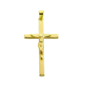 Cruz de Oro Plana con Cristo CO010037
