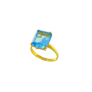 Anillo de Oro con Cristal Azul AN000038