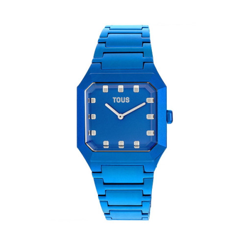 Reloj digital con brazalete de aluminio en color azul D-Logo