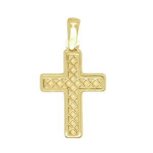 Colgante con Cruz de Oro con Rejilla Comunión Niña CO010599