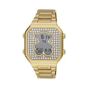 Reloj Tous Digital con Circonitas Dorado D-Bear Leds 3000130800