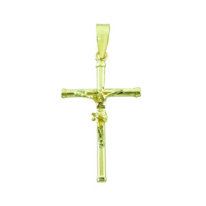 Cruz de Oro de Tubo con Cristo Comunión Niño CO010643
