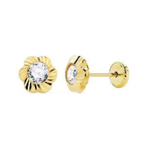 Pendientes de Bebé de Oro Flor PE011740