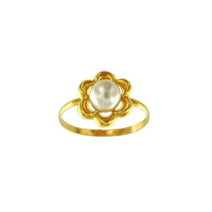 Anillo de Perlas y Oro Flor Comunión Niña AN010190