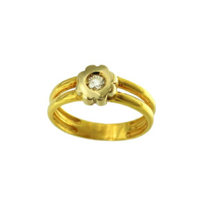 Anillo de Oro Flor Diamante AN010191-15