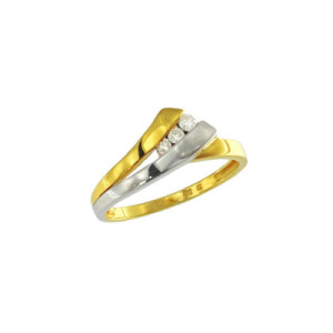 Anillo de Oro con Diamantes Bicolor AN010483