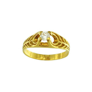 Anillo de Compromiso de Oro con Circonita AN010108