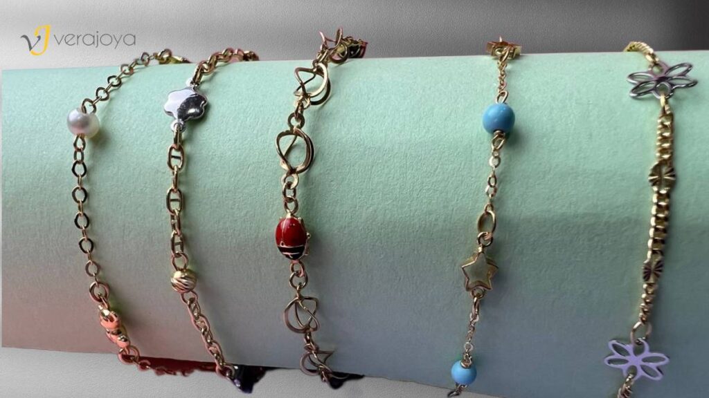 Pulseras de oro sales para bebes recién nacidos
